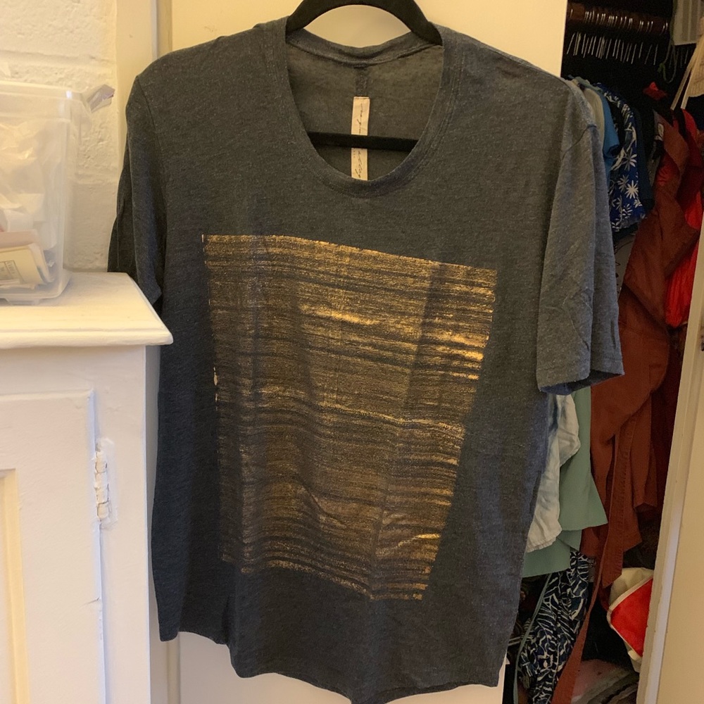 Raquel Allegra oversized t shirt size 0 gold foil